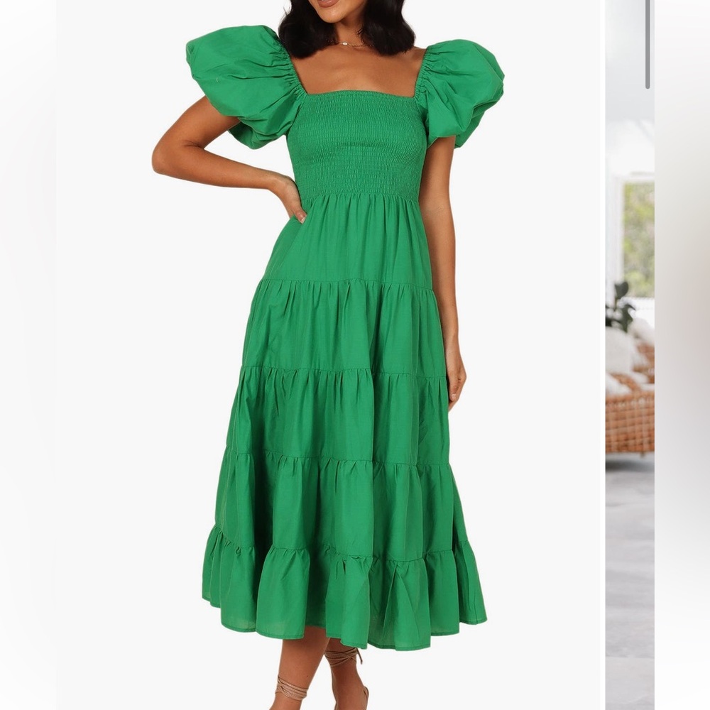 Petal & Pup Elegant Green Tiered Skirt